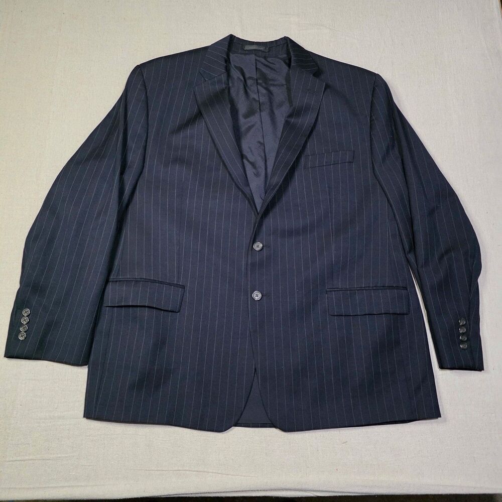 Lauren Ralph Lauren Blazer Mens 50L Navy Pinstripe Wool Two Button Jacket